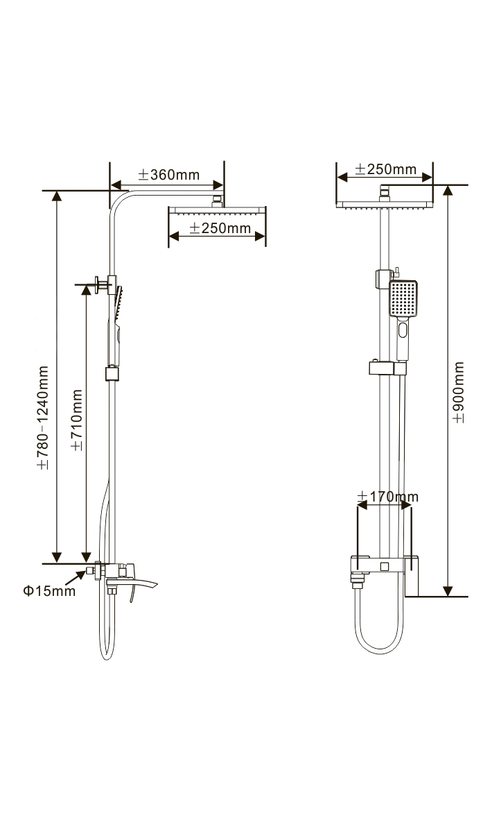 HB-3010BCH5 Чёрный хром тропическая система