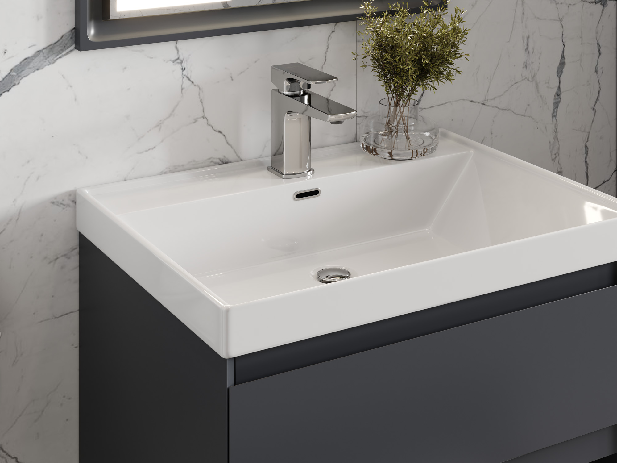 Тумба Laura 60-2 ПД Графит (Classic/iris 60)