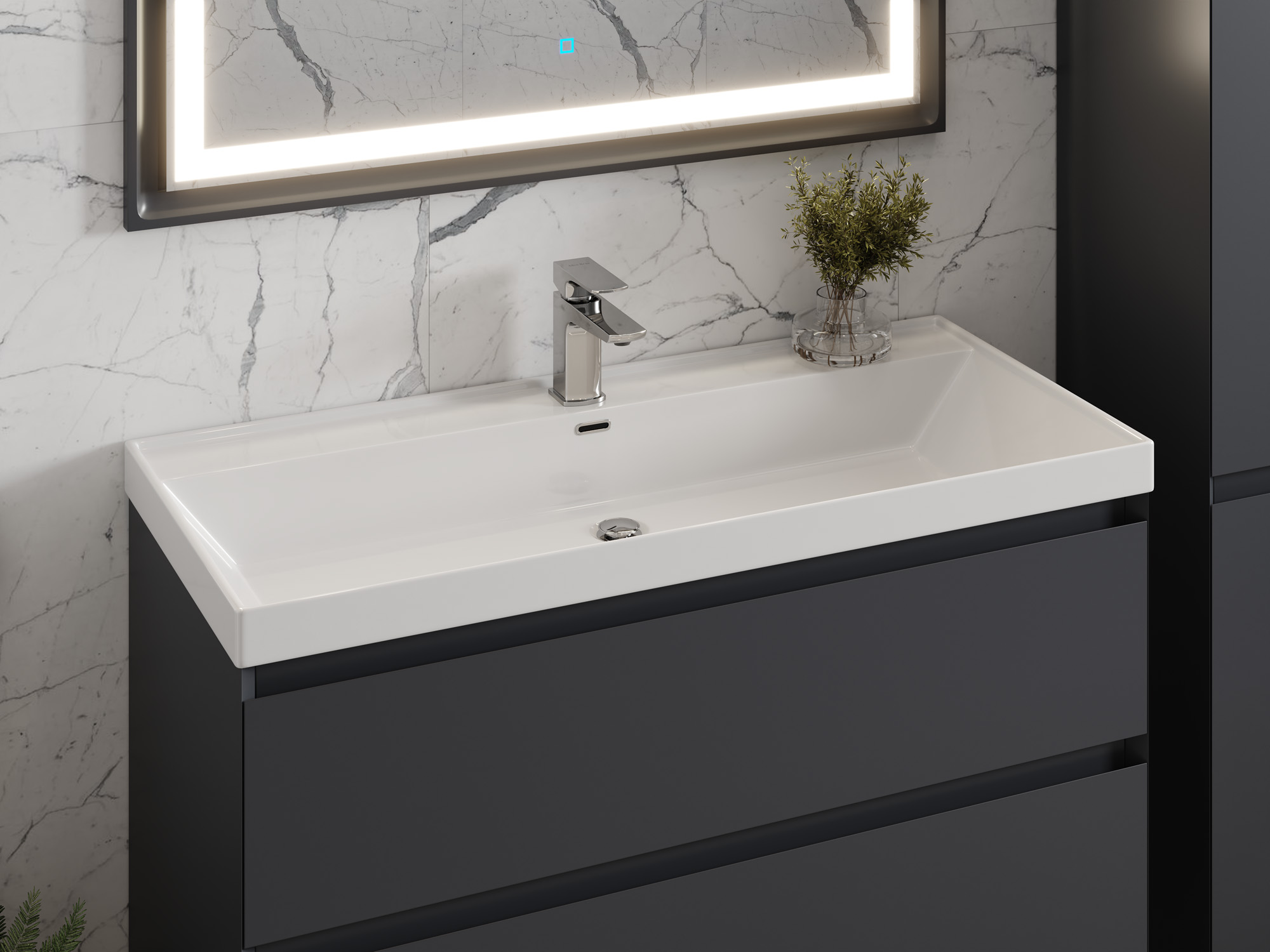 Тумба Laura 100-2 Графит (Classic/iris 100)