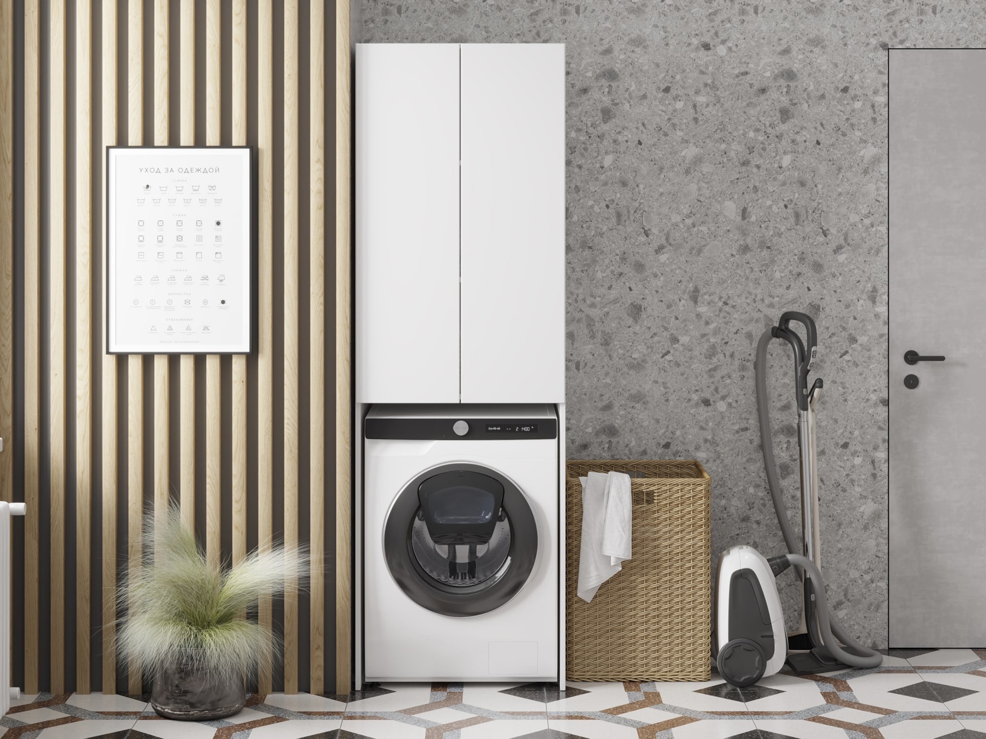 Пенал Jina над стиральной машиной 60 глубина