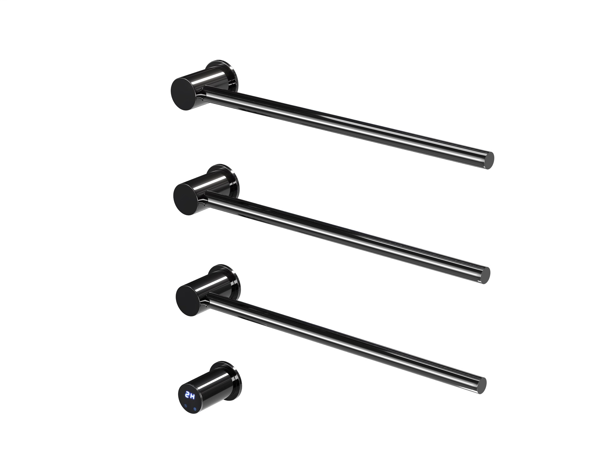 HB-006-3BCH Чёрный Хром Полотенцесушитель встраиваемый электрический