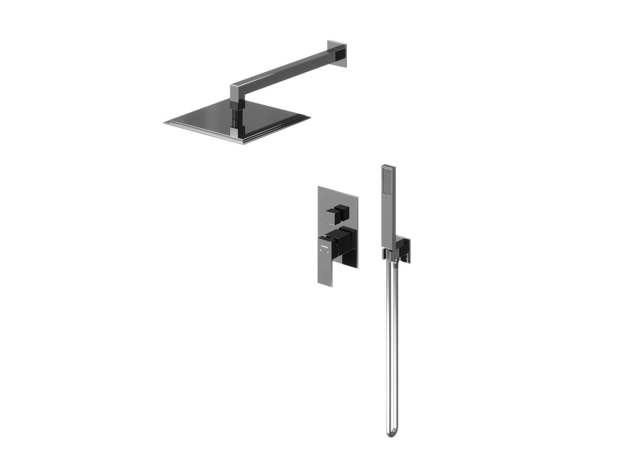 HB-1002BCH Чёрный хром Встраиваемая душевая система