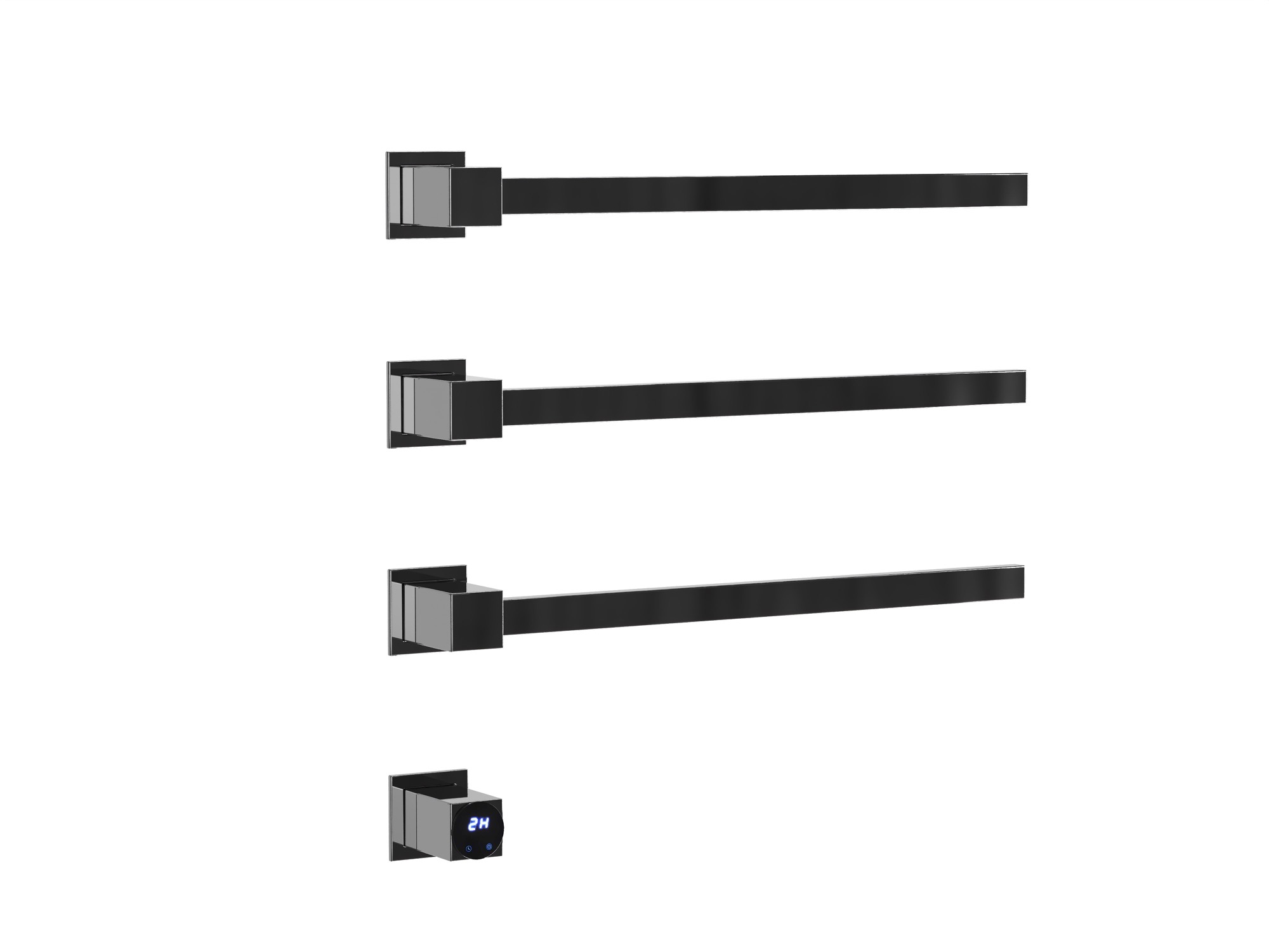 HB-016-3BCH Чёрный Хром Полотенцесушитель встраиваемый электрический