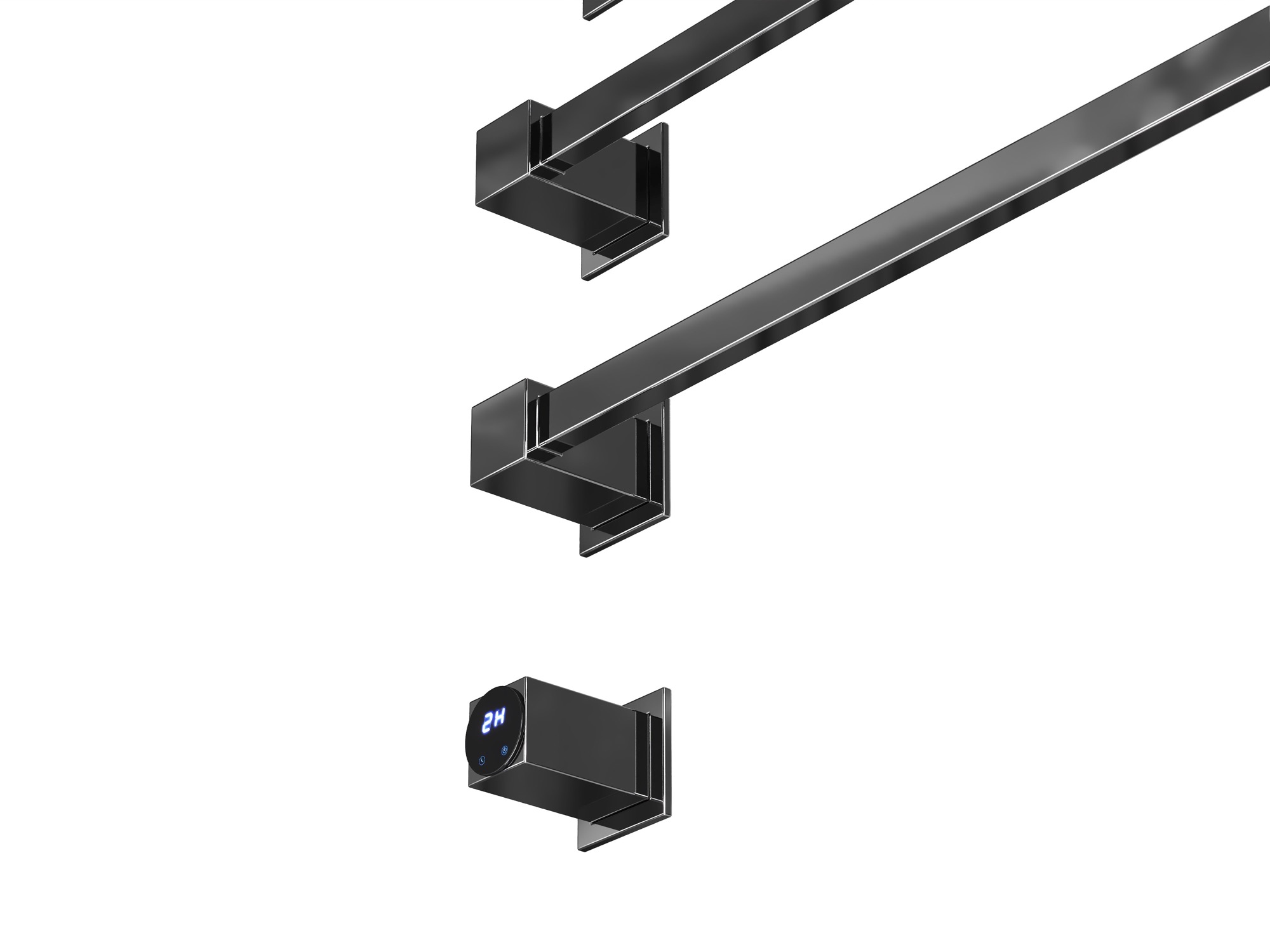 HB-016-3BCH Чёрный Хром Полотенцесушитель встраиваемый электрический