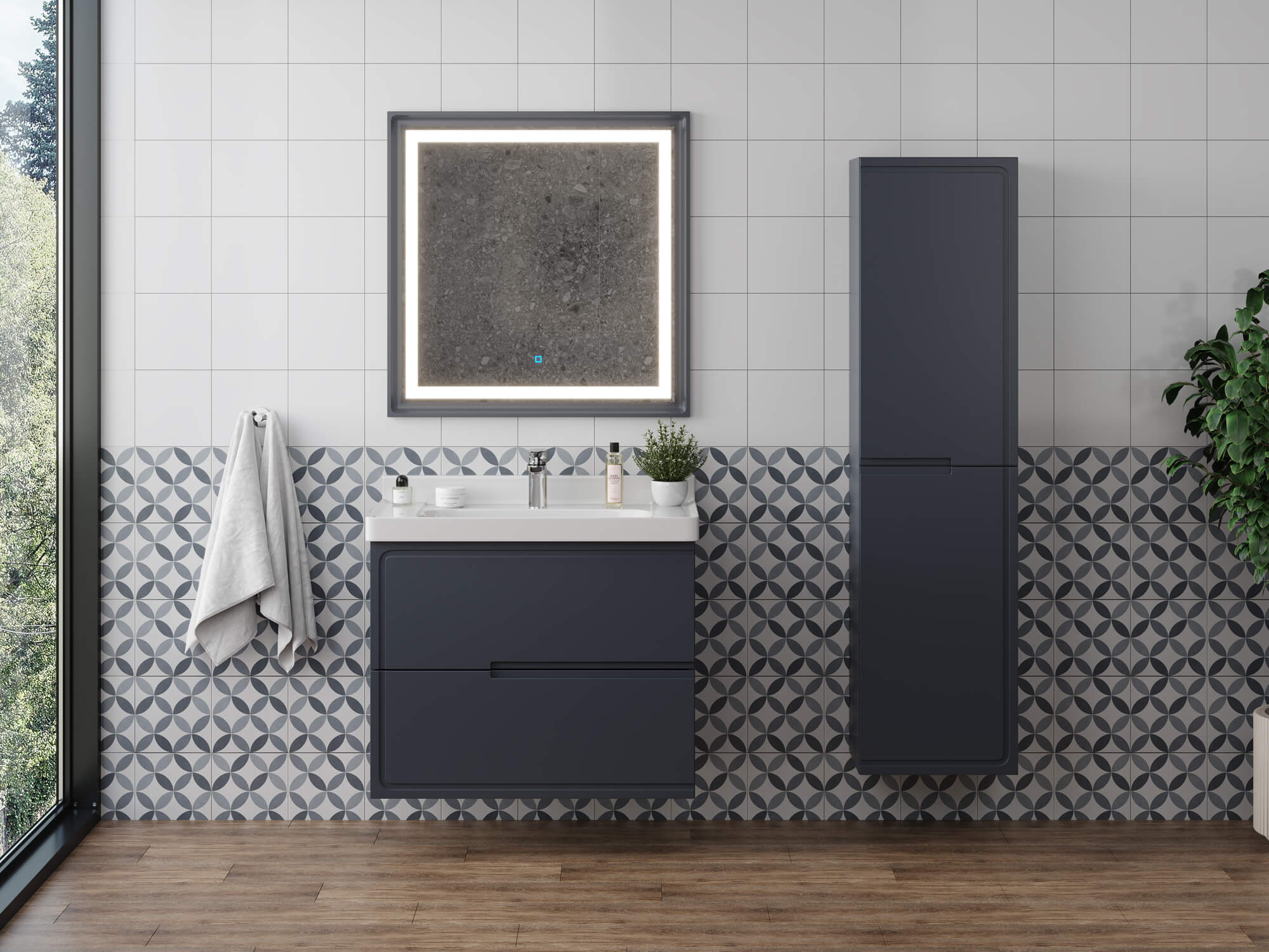 Тумба Izabel 80-2 Графит  (Katy 80)