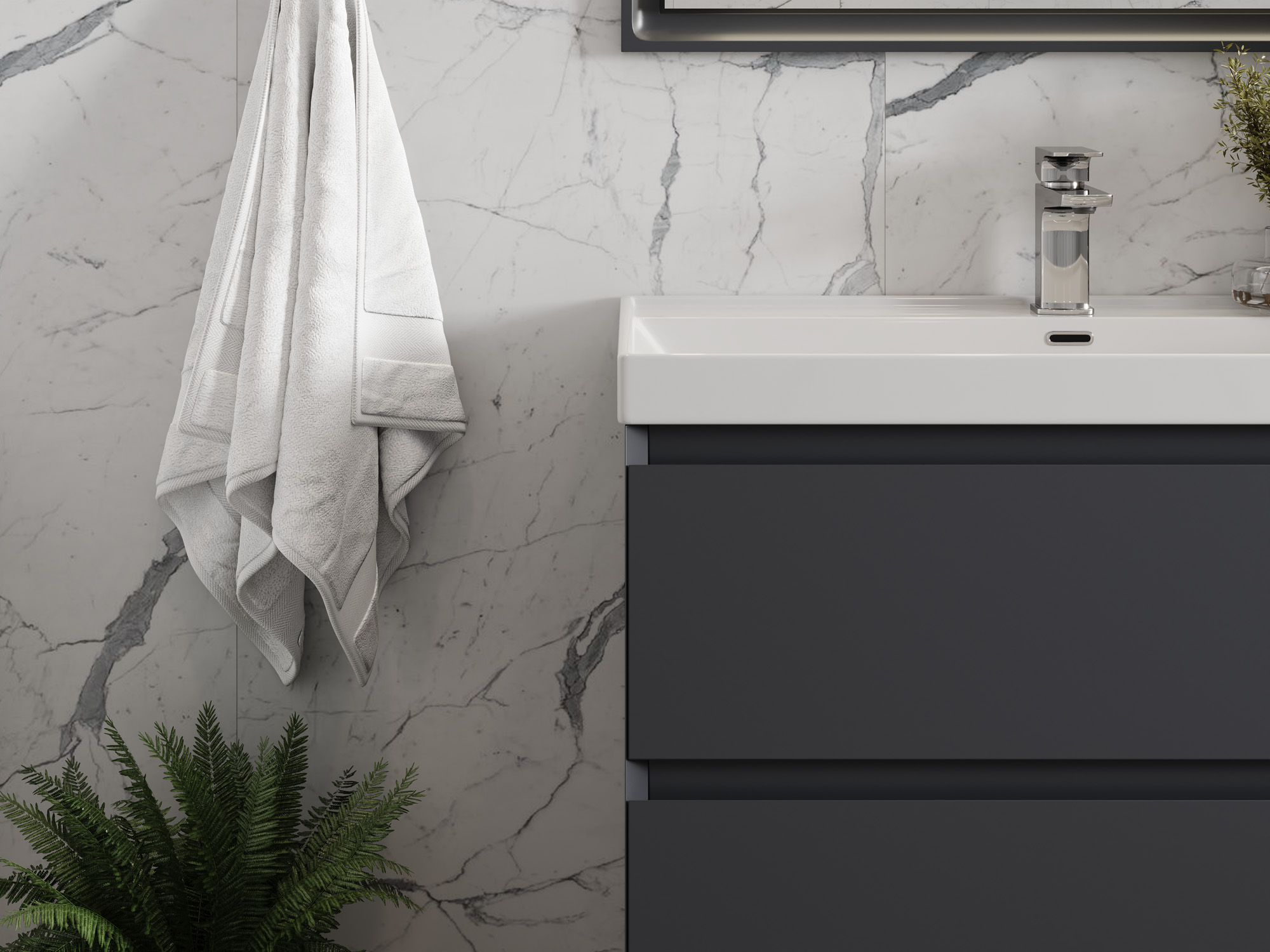 Тумба Laura 80-2 Графит (Classic/iris 80)