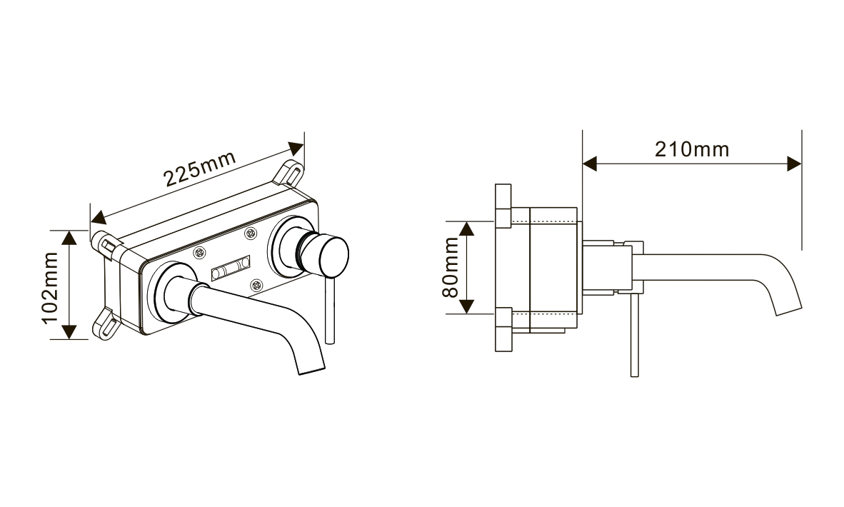 HB-2003CH5 Хром Встраиваемый смеситель для умывальника