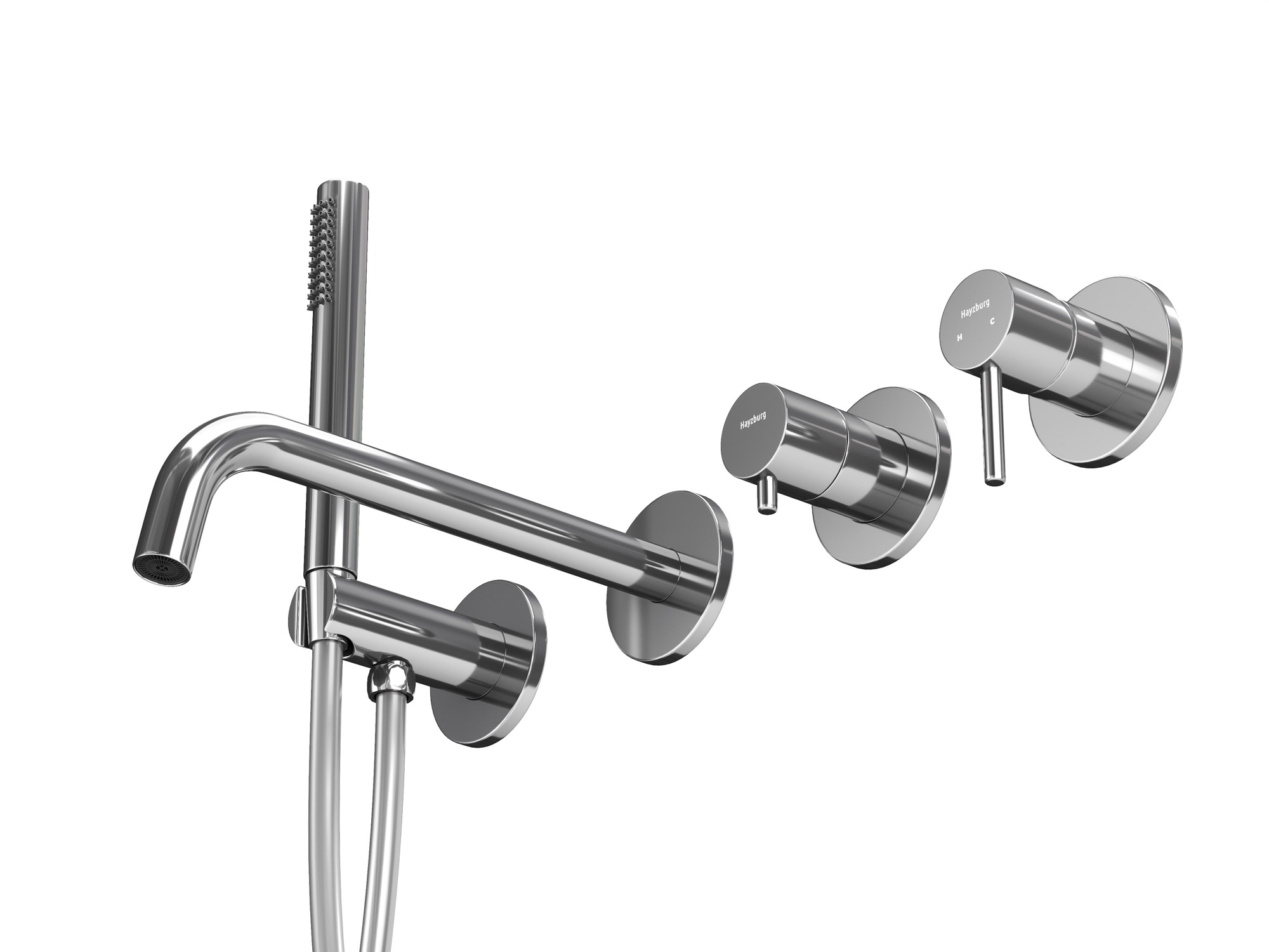 HB-2004CH Хром Встраиваемый смеситель для ванны