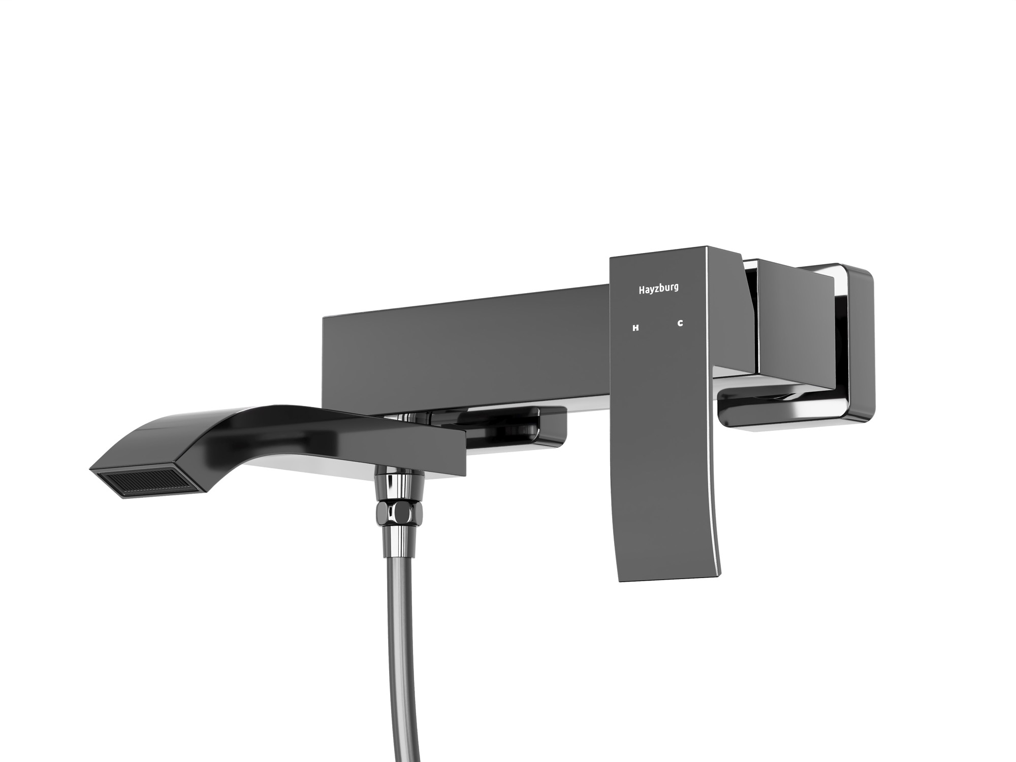 HB-3009BCH Чёрный хром смеситель для ванны