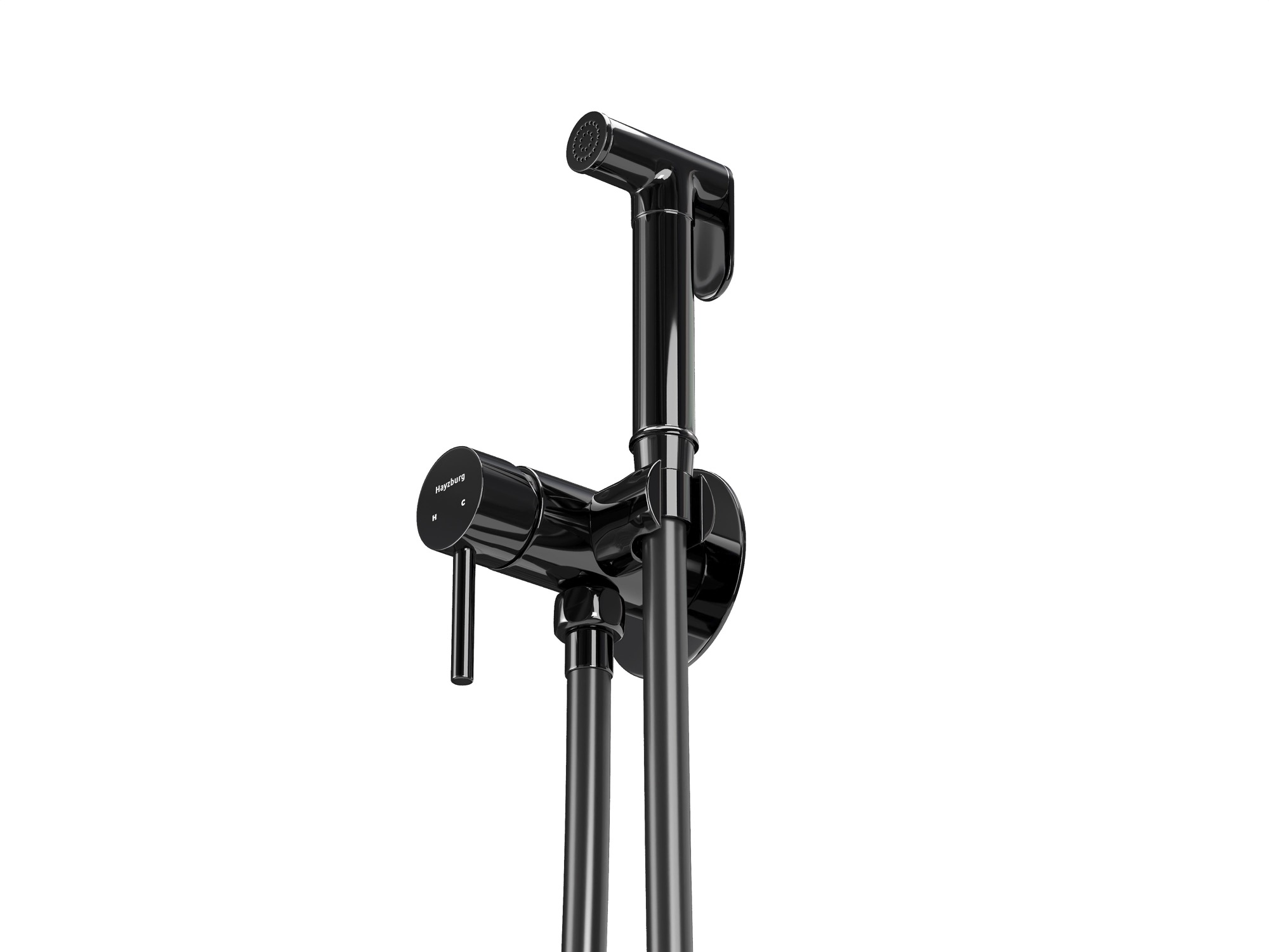 HB-2005BCH Чёрный хром Встраиваемый гигиенический душ