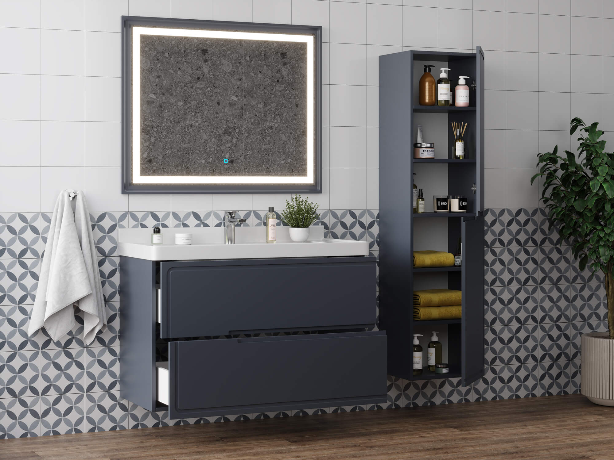 Тумба Izabel 100-2 Графит (Katy/Andrea 100)