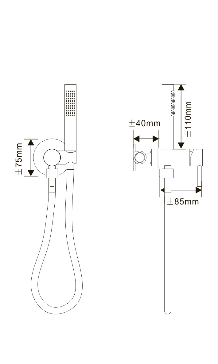 HB-2005BN5 Матовый Никель Встраиваемый гигиенический душ