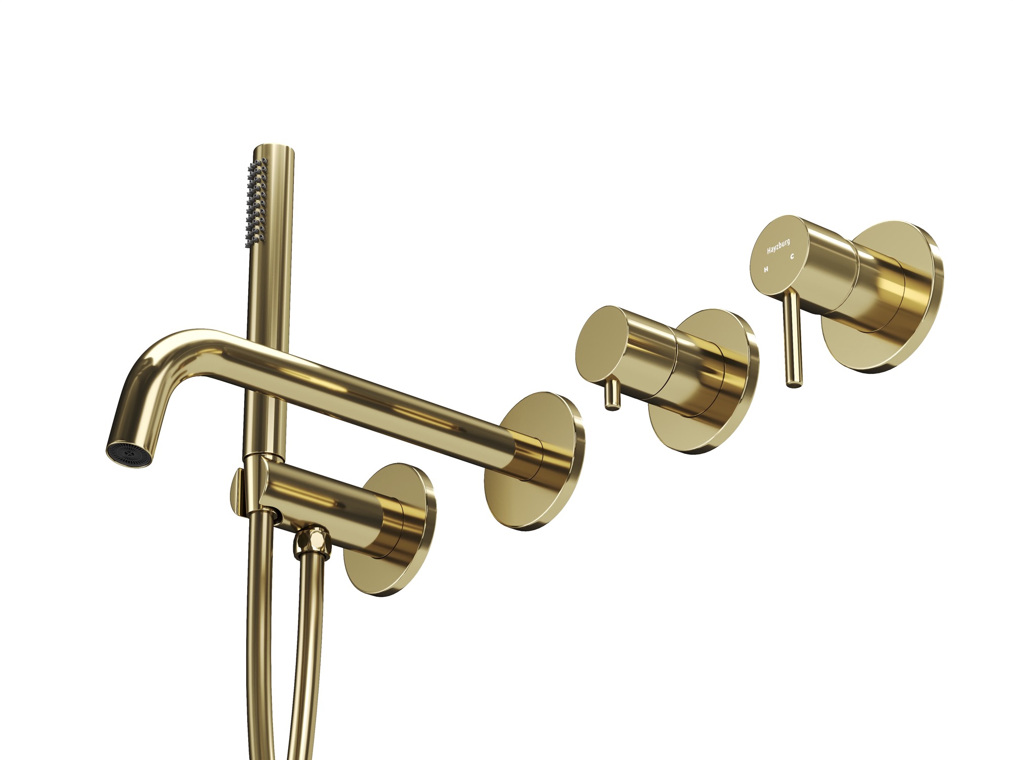 HB-2004GO Золото Встраиваемый смеситель для ванны