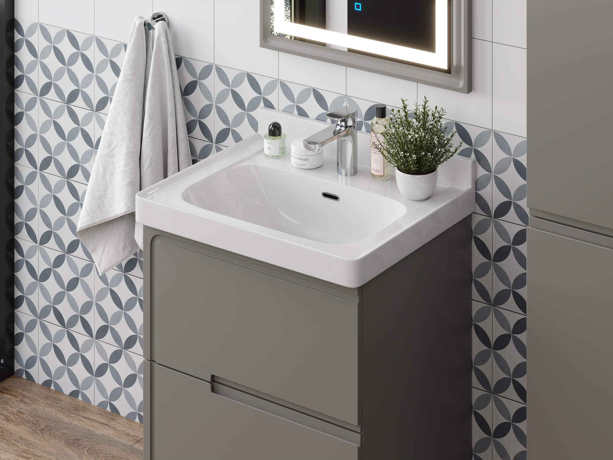 Тумба Izabel 60-2 Серый К167 (Katy 60)