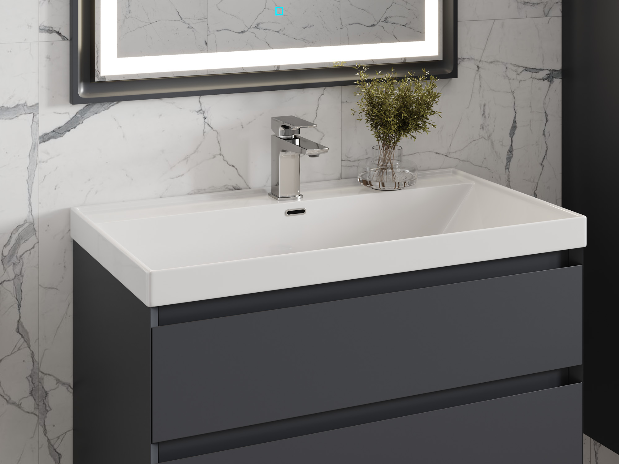 Тумба Laura 80-2 ПД Графит (Classic/iris 80)