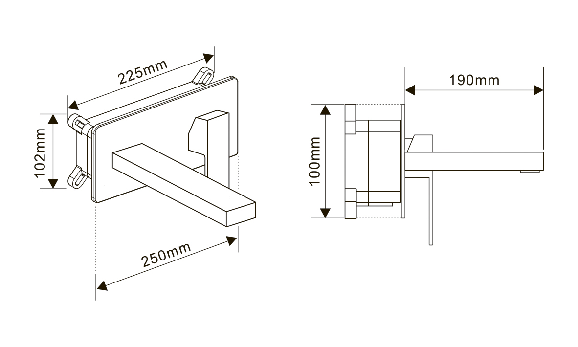 HB-1003CA-5 Кофеин Встраиваемый смеситель для умывальника