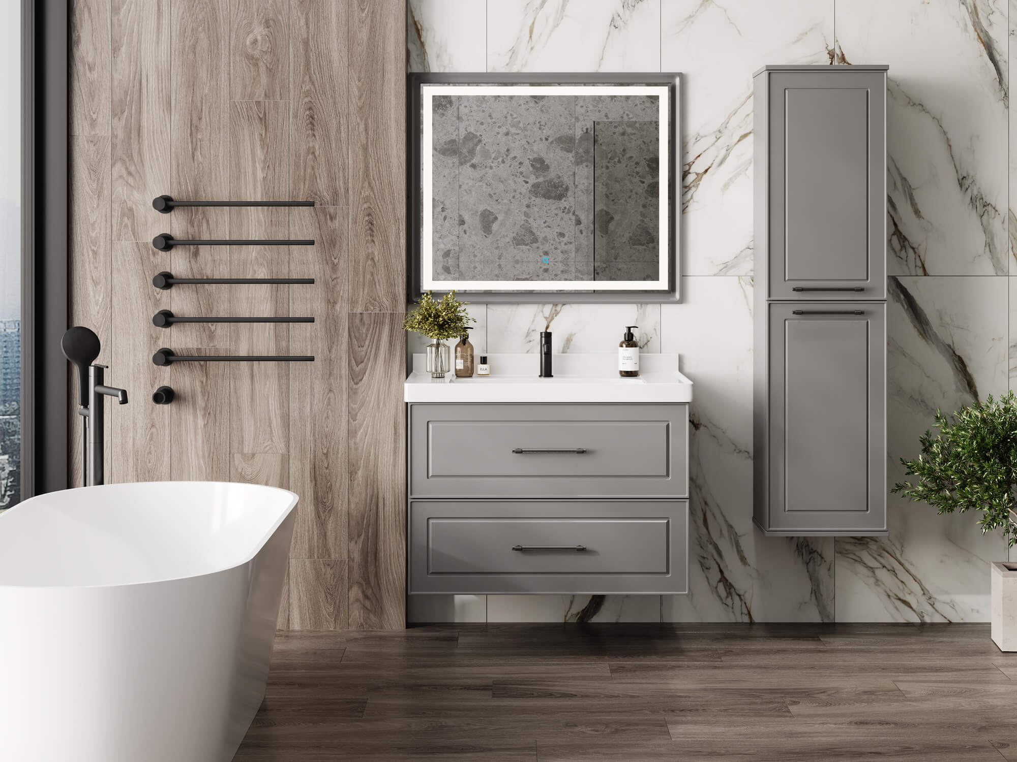 Тумба Michelle 90-2 Серый RAL K167 (Katy 90)