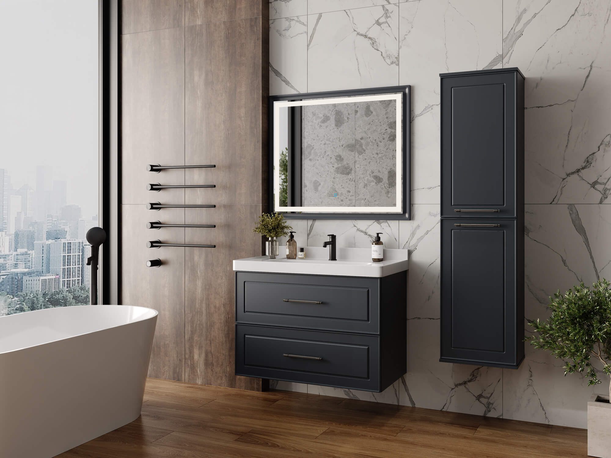 Тумба Michelle 90-2 Графит (Katy 90)