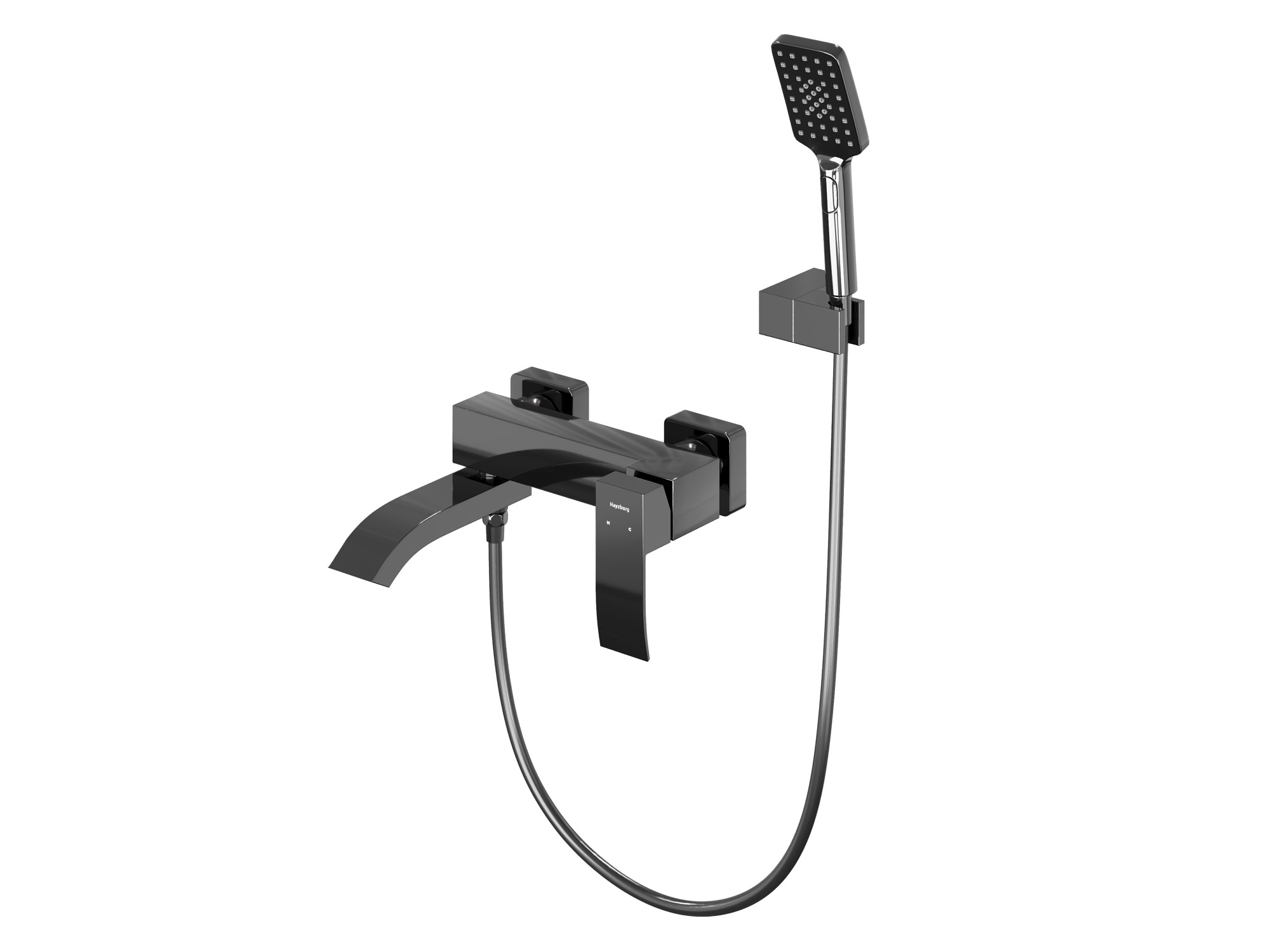 HB-3009BCH Чёрный хром смеситель для ванны