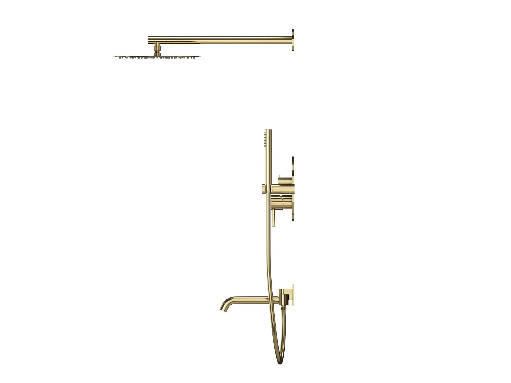 HB-2001GO Золото Встраиваемая душевая система