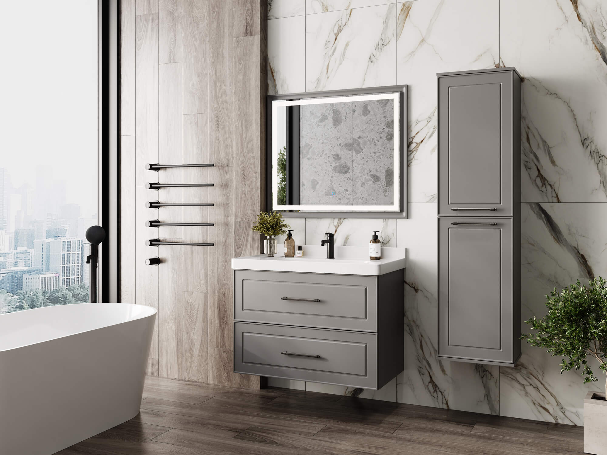 Тумба Michelle 90-2 Серый RAL K167 (Katy 90)