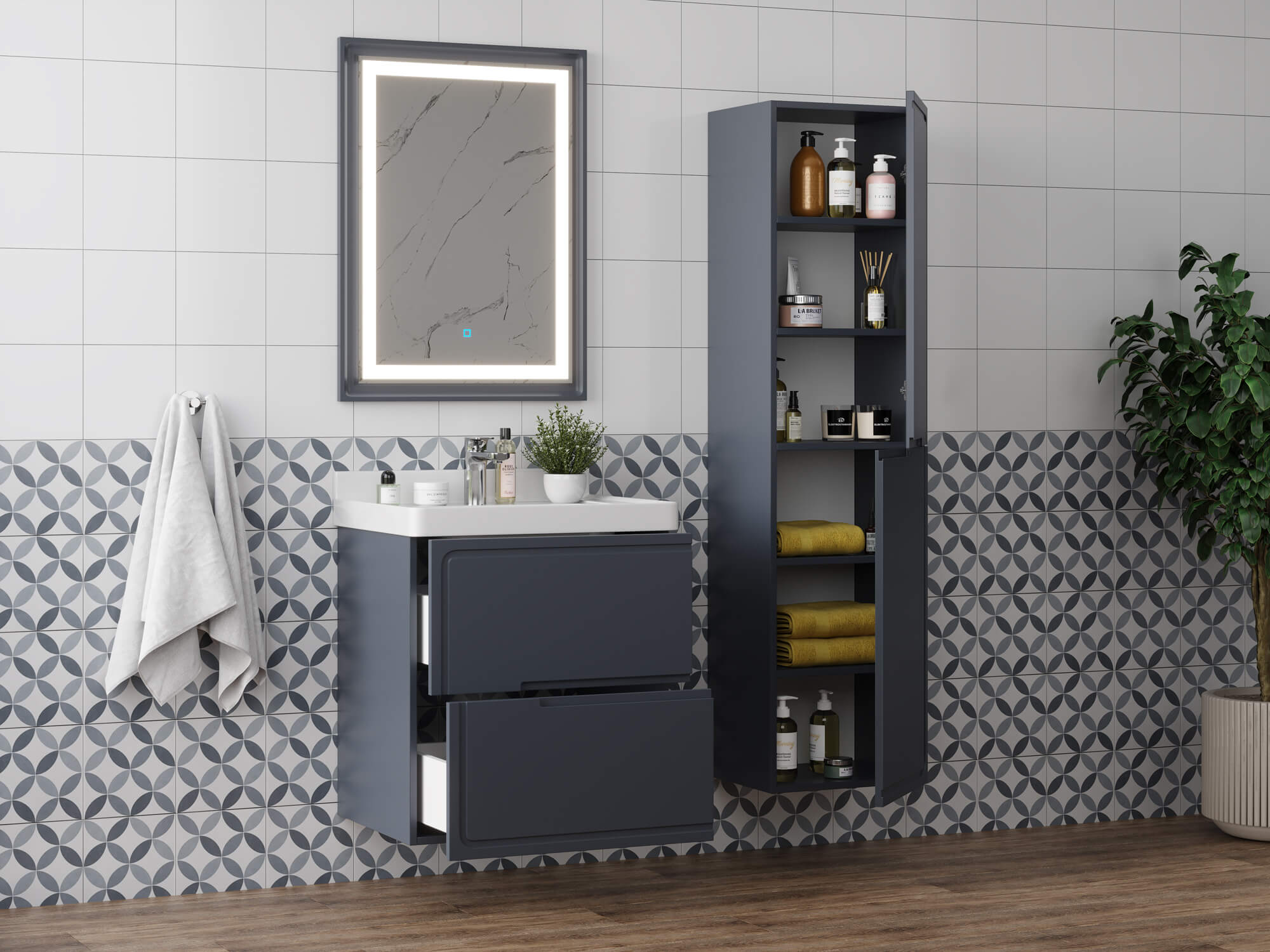 Тумба Izabel 60-2 Графит (Katy 60)