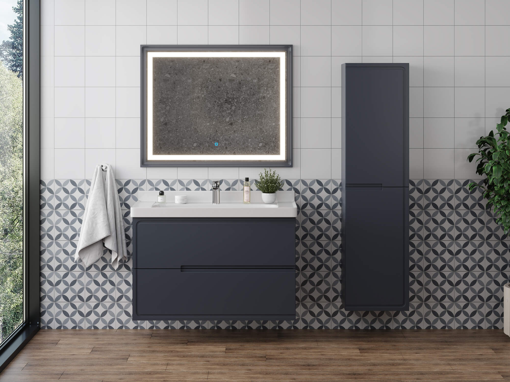 Тумба Izabel 100-2 Графит (Katy/Andrea 100)