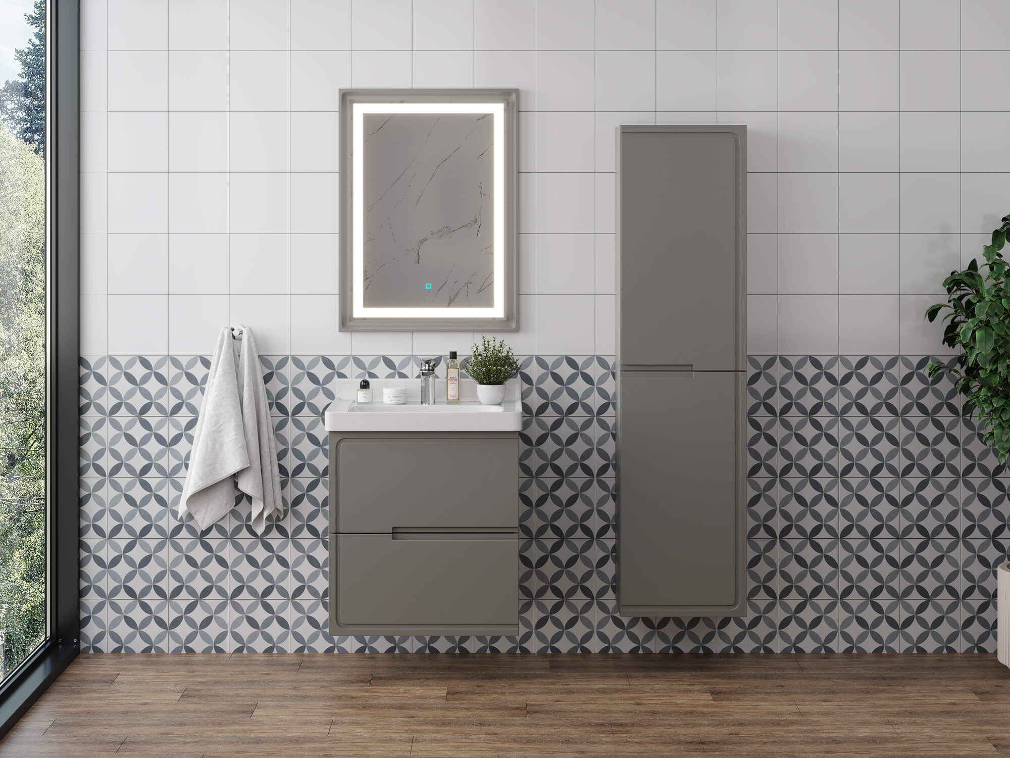 Тумба Izabel 60-2 Серый К167 (Katy 60)