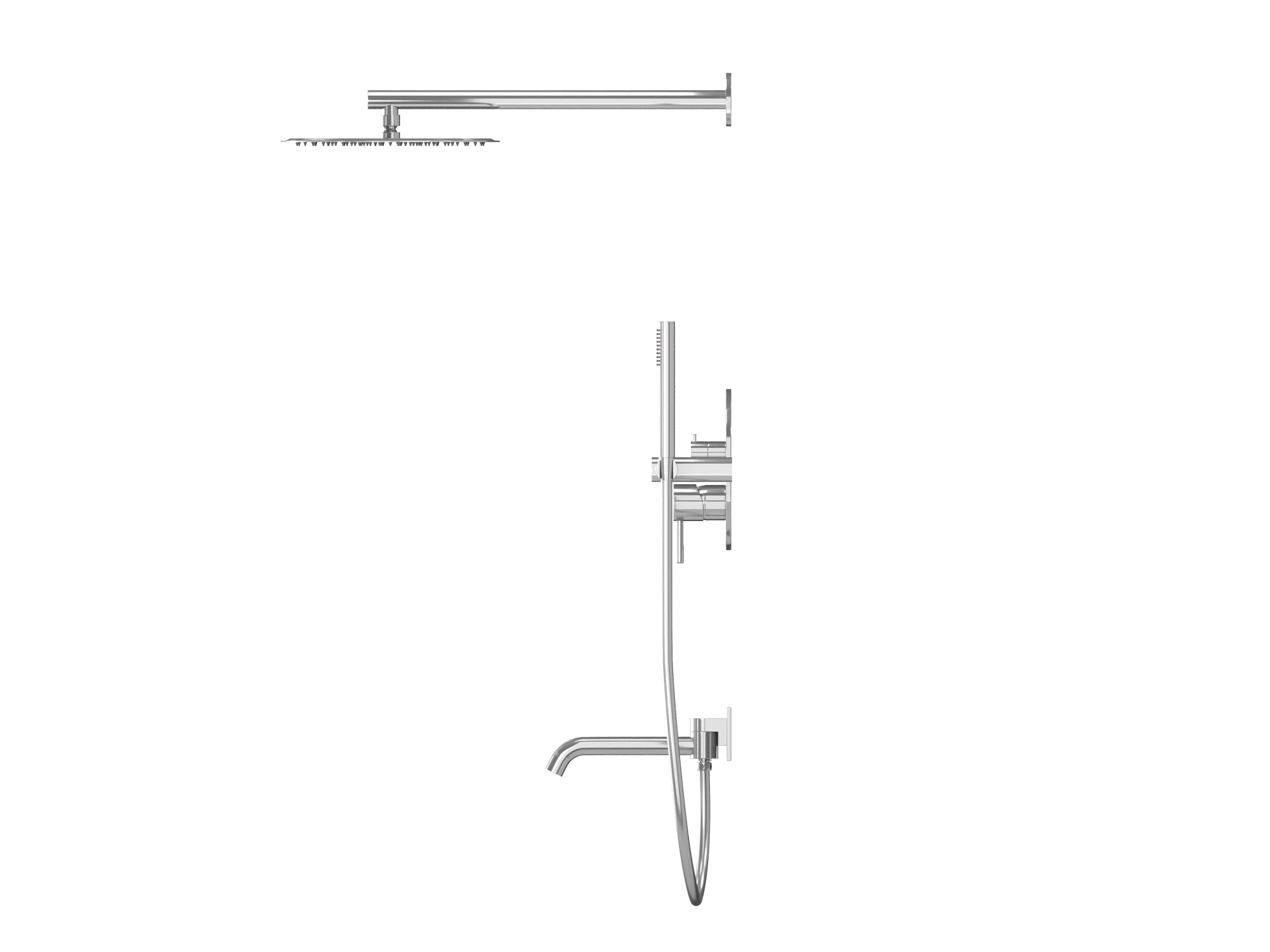 HB-2001CH Хром Встраиваемая душевая система