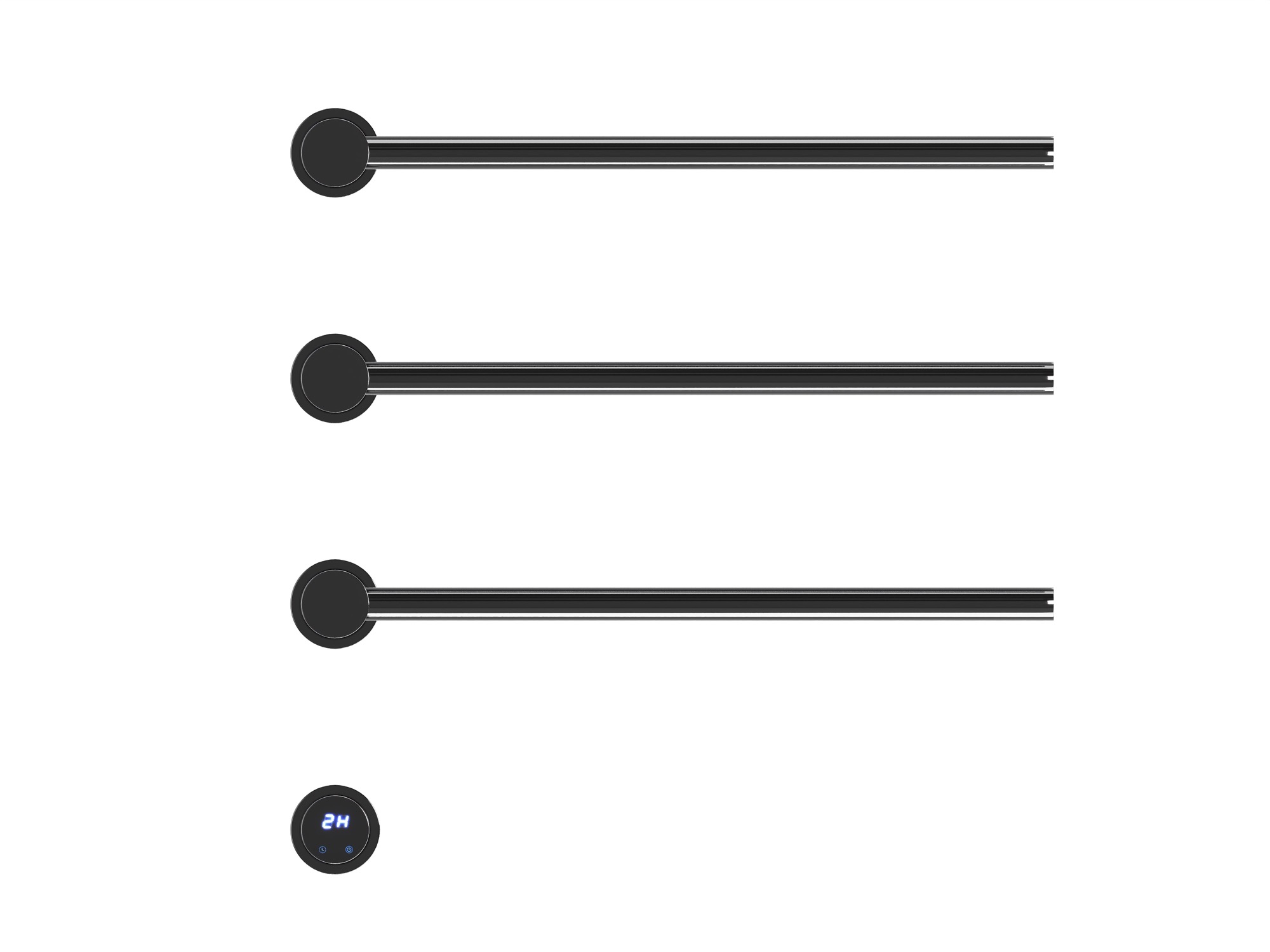 HB-006-3BCH Чёрный Хром Полотенцесушитель встраиваемый электрический