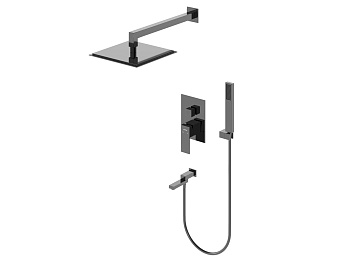 HB-1001BCH Чёрный хром Встраиваемая душевая система 