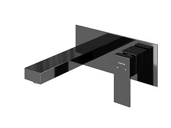 HB-1003BCH Чёрный хром Встраиваемый смеситель для раковины