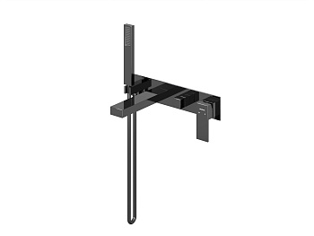 HB-1004BCH Чёрный хром Встраиваемый смеситель для ванны